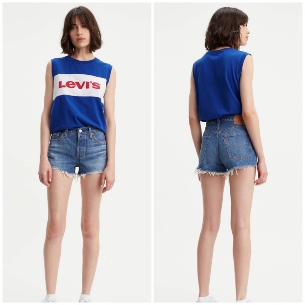 Levi’s 501 Raw Hem Denim Shorts